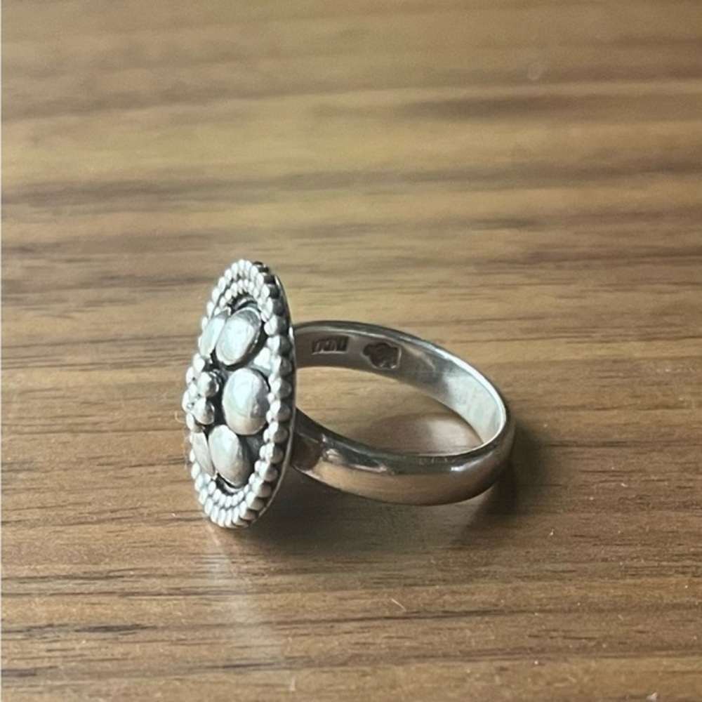 Vintage Silver Floral Cluster Ring